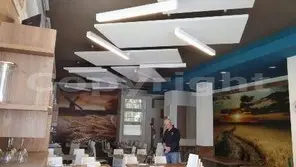 Esempio reale di trattamento acustico completo in ristorante moderno<br /><br />