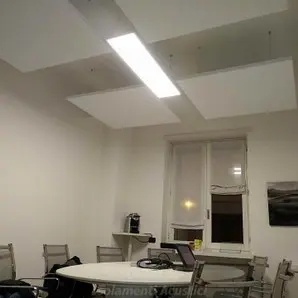 Pannelli Fonoassorbenti a Soffitto in Sala Meeting – Comfort Acustico Garantito<br /><br />
